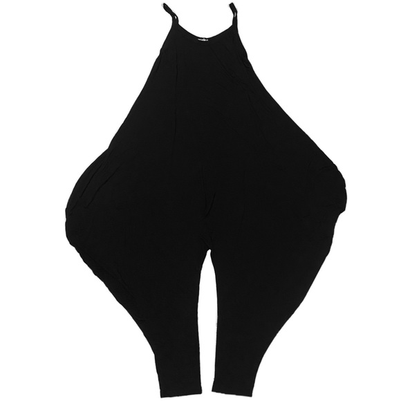 Harem Drop Crotch Draped Spaghetti Strap Jumpsuit - Picture 3 of 5